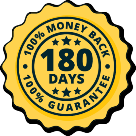 180 day money back guarantee policy providing customer confidence and purchase protection